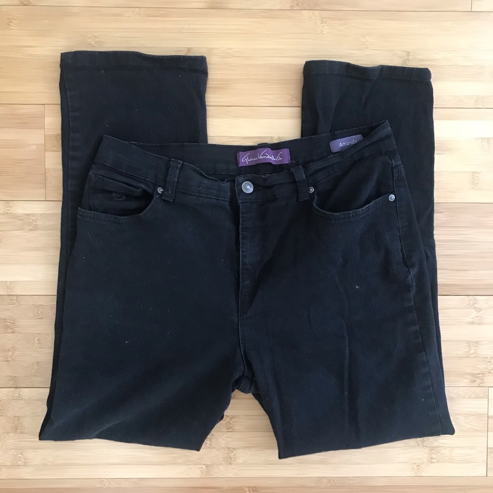 Gloria Vanderbilt Amanda Black Denim Straight Jean